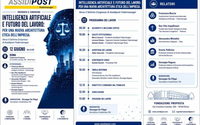 Programma del convegno Intelligenza artificiale e futuro del lavoro, 12 giugno 2026